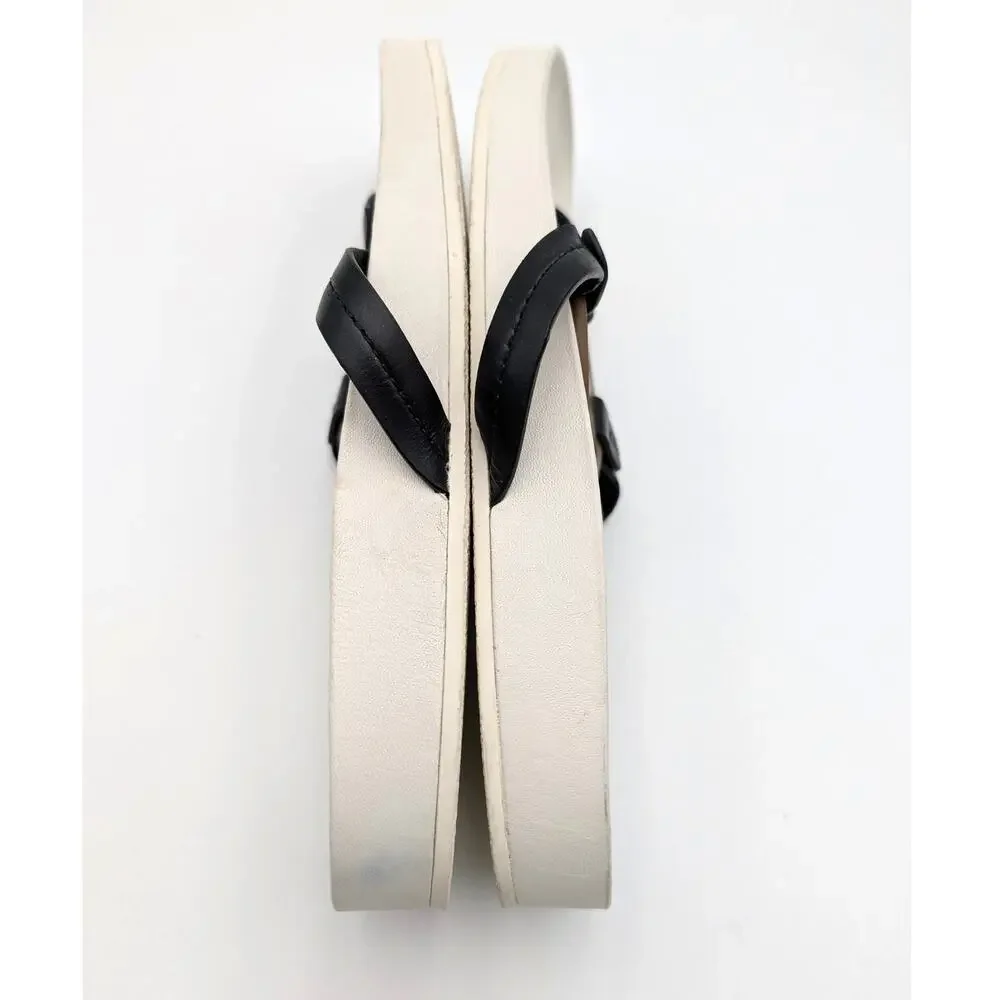 Tory Burch Miller Cloud Sandal Womens Perfect Black/Almond Flour Sz US10M EU40